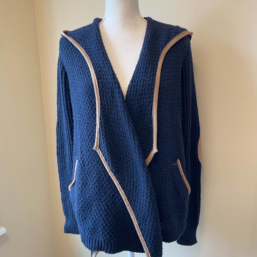 Abercrombie & Fitch Navy Patchwork Cardigan with hood